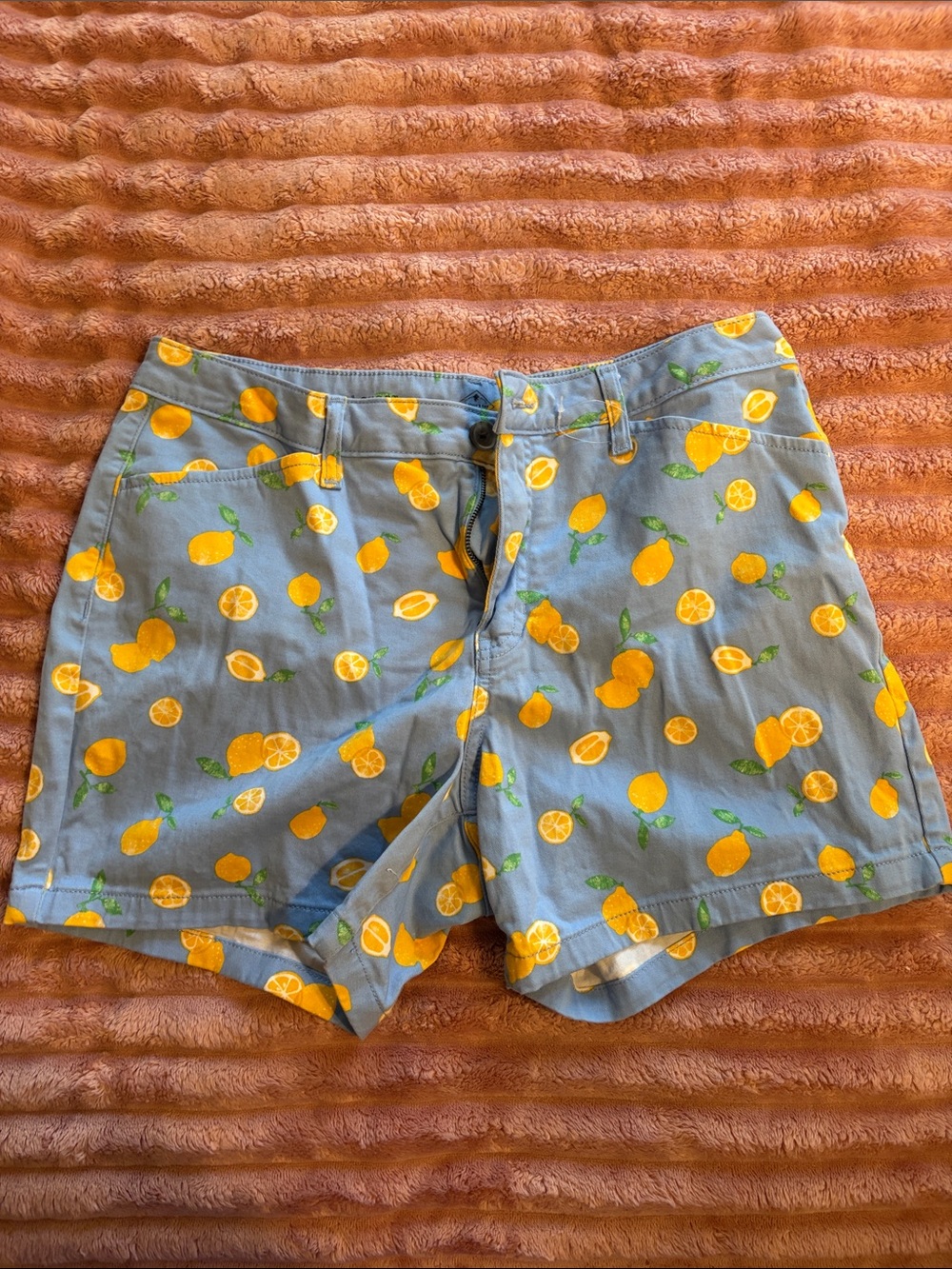 St. John's Bay Blue Shorts with Yellow Lemon Print